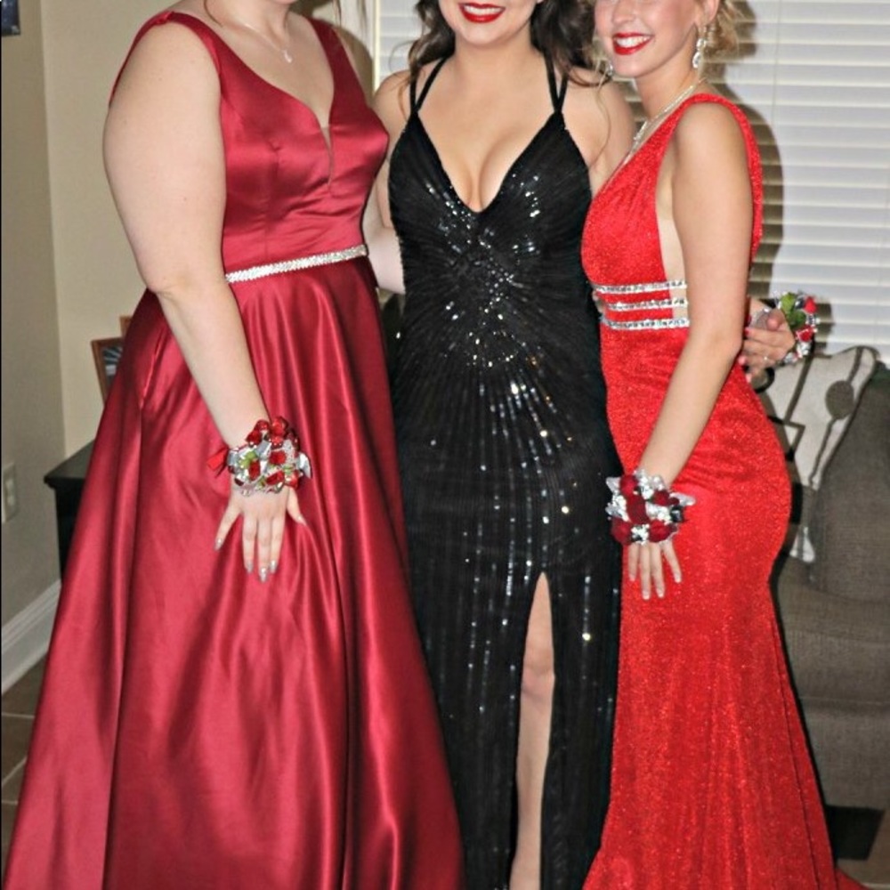 Black Beaded Prom Dress